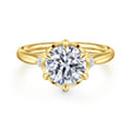 Blaise - 14K Yellow Gold Round Three Stone Diamond Engagement Ring