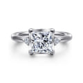 Blaise - 14K White Gold Princess Cut Three Stone Diamond Engagement Ring