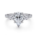 Aidah - 14K White Pear Shape Three Stone Diamond Engagement Ring