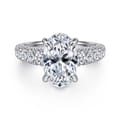 Andais - 14K White Gold Oval Shape Diamond Engagement Ring