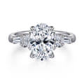 Arianna - 14K White Gold Oval Five Stone Diamond Engagement Ring
