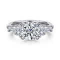 Arielle - 14K White Gold Five Stone Round Diamond Engagement Ring