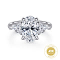 Barbara - 18K White Gold Oval Cut Five Stone Diamond Engagement Ring