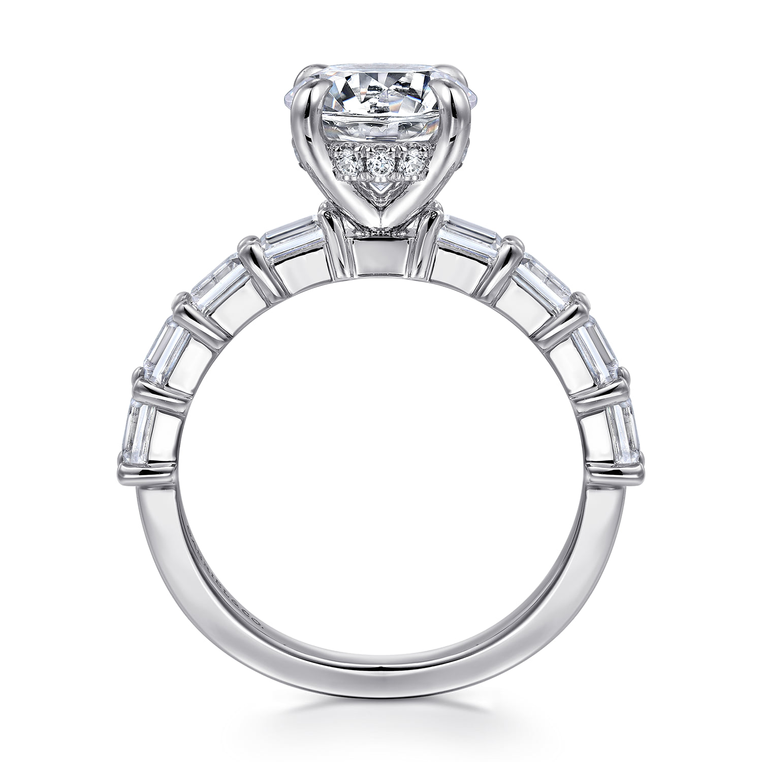 Round Diamond Engagement Ring in 14K White Gold, photograph 2