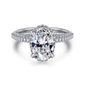 Caly - 14K White Gold Oval Halo Diamond Engagement Ring