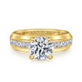 Caris - 14K Yellow Gold Round Channel Set Diamond Engagement Ring