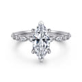 Lanna - 14K White Gold Marquise Shape Diamond Engagement Ring