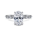 Lanna - 14K White Gold Oval Diamond Engagement Ring
