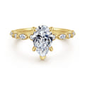 Lanna - 14K Yellow Gold Pear Shape Diamond Engagement Ring