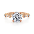 Lanna - 14K Rose Gold Round Diamond Engagement Ring