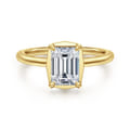 Cassi - 14K Yellow Gold Emerald Cut Diamond Engagement Ring