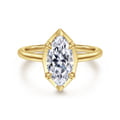 Cassi - 14K Yellow Gold Marquise Shape Diamond Engagement Ring