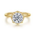 Cassi - 14K Yellow Gold Bezel Prong Round Diamond Engagement Ring