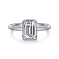 Catallina - 14K White Gold Emerald Cut Halo Diamond Engagement Ring