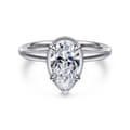 Catallina - 14K White Gold Pear Shape Halo Diamond Engagement Ring