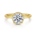 Catallina - 14K Yellow Gold Bezel Prong Round Diamond Engagement Ring