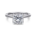 Catallina - 14K White Gold Princess Halo Diamond Engagement Ring