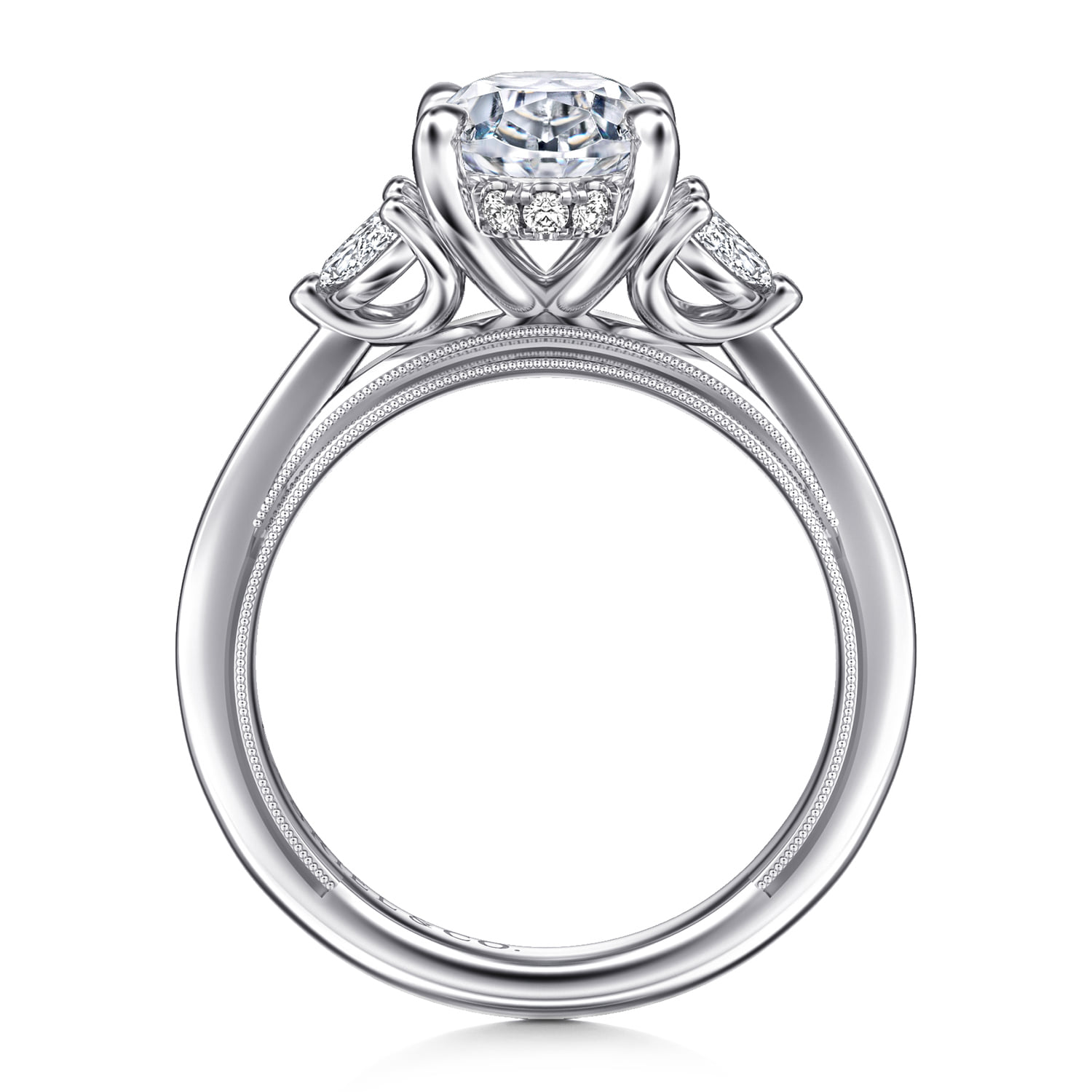 Oval Diamond Engagement Ring in 14K White Gold, photograph 2