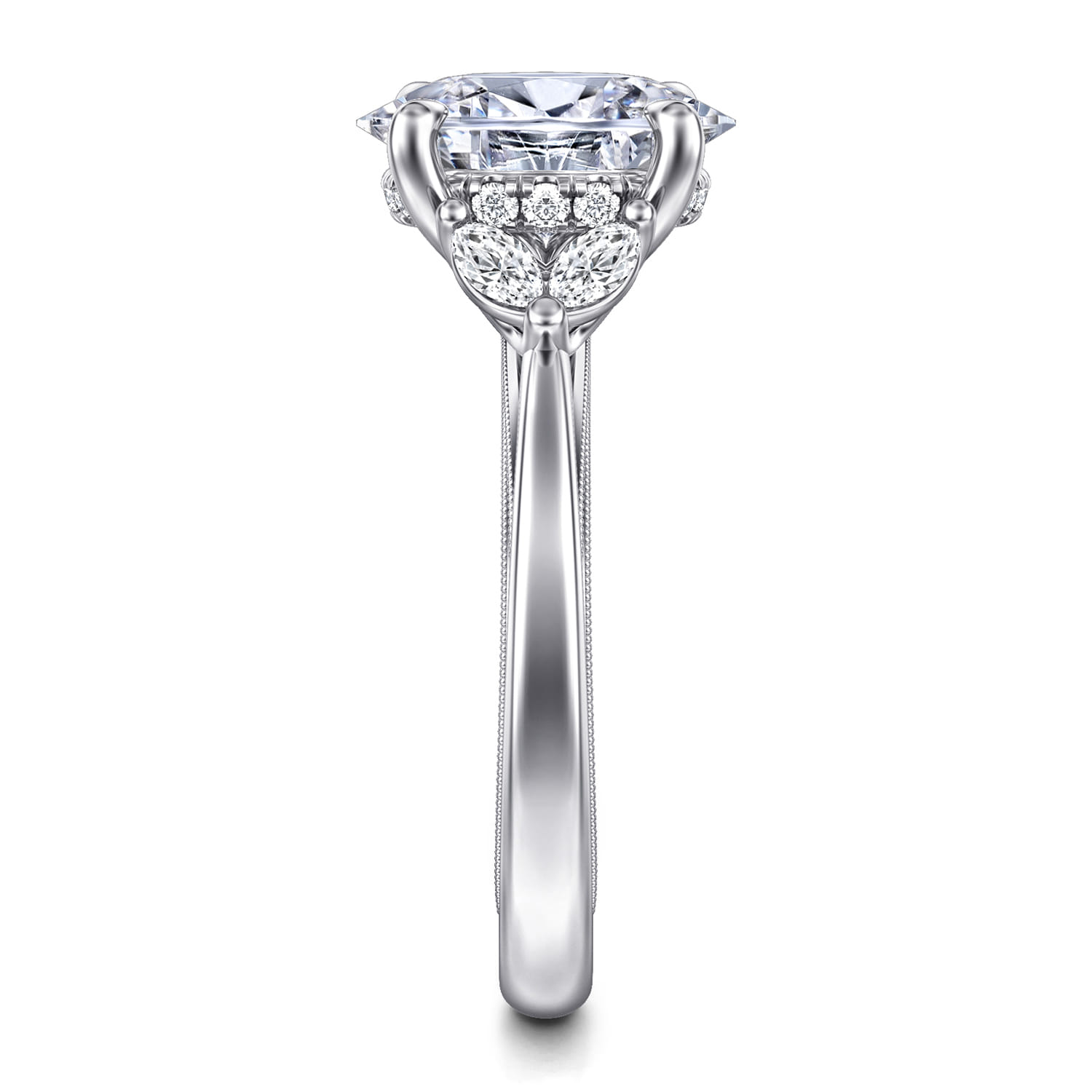 Oval Diamond Engagement Ring in 14K White Gold, photograph 5