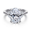Dani - 14K White Gold Oval Diamond Engagement Ring