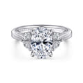Dani - 14K White Gold Oval Diamond Engagement Ring
