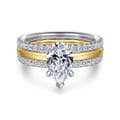 Reba - 14K White-Yellow Gold Pear Shape Diamond Engagement Ring