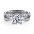 Reba - 14K White Gold Round Diamond Engagement Ring