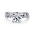 Corsika - 14K White Gold Split Shank Round Hidden Halo Diamond Engagement Ring