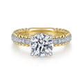 Addi - 14K White-Yellow Gold Round Diamond Engagement Ring