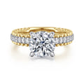 Addi - 14K White-Yellow Gold Round Diamond Engagement Ring