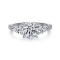 Renay - 14K White Gold Round Three Stone Diamond Engagement Ring