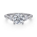 Abbi - 14K White Gold Round Three Stone Diamond Engagement Ring