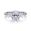 Antonia - 14K White Gold Oval Three Stone Diamond Engagement Ring