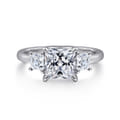 Antonia - 14K White Gold Princess Cut Three Stone Diamond Engagement Ring