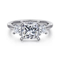 Antonia - 14K White Gold Princess Cut Three Stone Diamond Engagement Ring