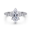 Emberlie - 14K White Gold Marquise Shape Diamond Engagement Ring