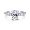 Emberlie - 14K White Gold Oval Diamond Engagement Ring