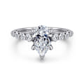 Emberlie - 14K White Gold Pear Shape Diamond Engagement Ring