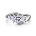 Delphi - 14K White Gold Bypass Marquise Shape Diamond Engagement Ring