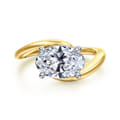 Delphi - 14K Mix of White and Yellow Gold Bypass Oval Engagement Ring