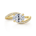 Aiva - 14K Yellow Gold Bypass Oval Diamond Engagement Ring