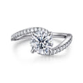 Aiva - 14K White Gold Bypass Round Diamond Engagement Ring