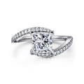 Aiva - 14K White Gold Bypass Princess Cut Diamond Engagement Ring
