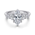 Estefani - 14K White Gold Marquise Shape Diamond Engagement Ring