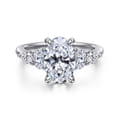 Estefani - 14K White Gold Oval Diamond Engagement Ring