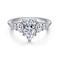 Estefani - 14K White Gold Pear Shape Diamond Engagement Ring