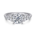 Estefani - 14K White Gold Round Diamond Engagement Ring