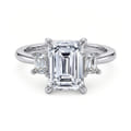 Stephi - 14K White Gold Emerald Cut Three Stone Diamond Engagement Ring