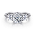 Stephi - 14K White Gold Round Three Stone Diamond Engagement Ring