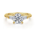 Feana - 14K Yellow Gold Round Three Stone Diamond Engagement Ring